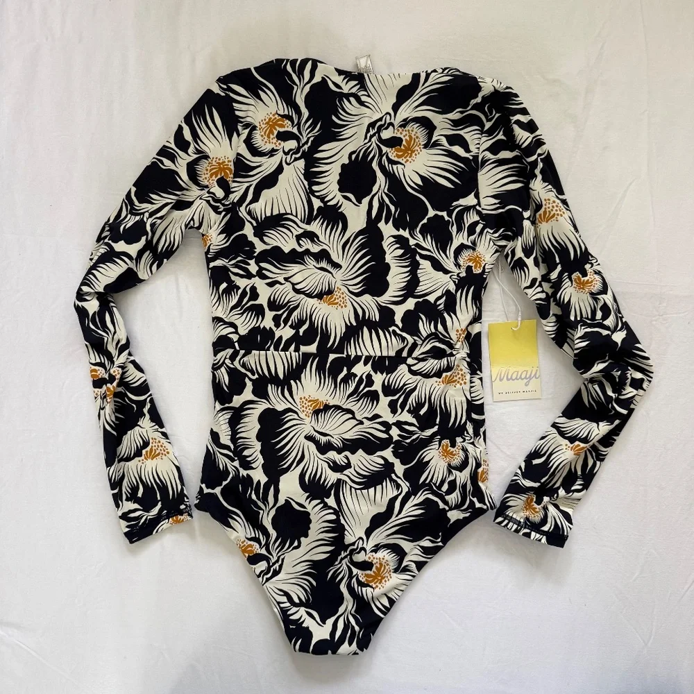 NWT MAAJI Swim Long Sleeve Floral One Piece - Womens S/M - Picture 5 of 7